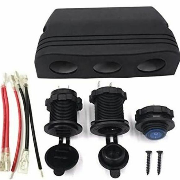 MARINE~CAR~ATV~RV 12V/24V Waterproof Dual USB Mobile Charger with On/Off Switch - Picture 6 of 6